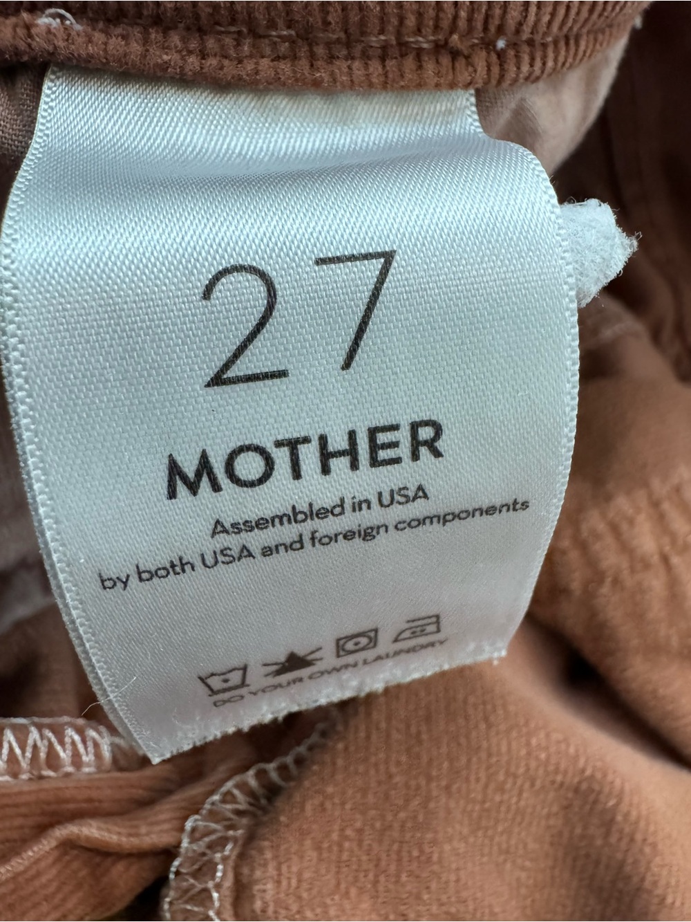 Mother The Mid Rise Dazzler Ankle In Mok Monk Brown Size 27 Corduroy Pants - Picture 8 of 15